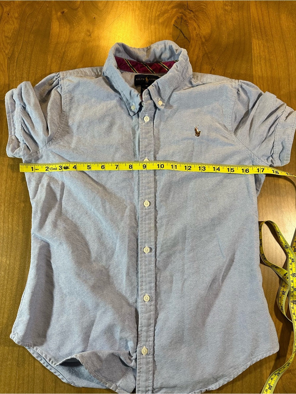 Ralph Lauren Girls Blue Oxford Button Front Shirt Size 16 Cotton - Picture 4 of 9
